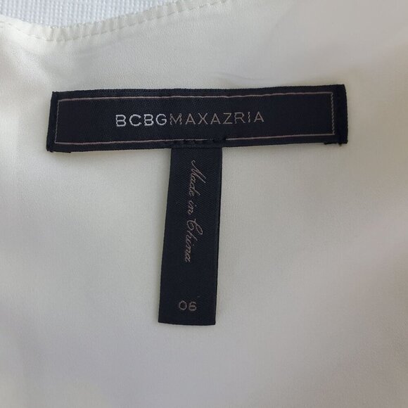 BCBGMAXAZRIA Women's Beige Mini Dress Scarlett Tiered Eyelet Size 06 (C-7) - Picture 11 of 15